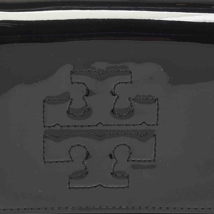 Pre Owned Tory Burch Bombe Black Patent Leather Clutch