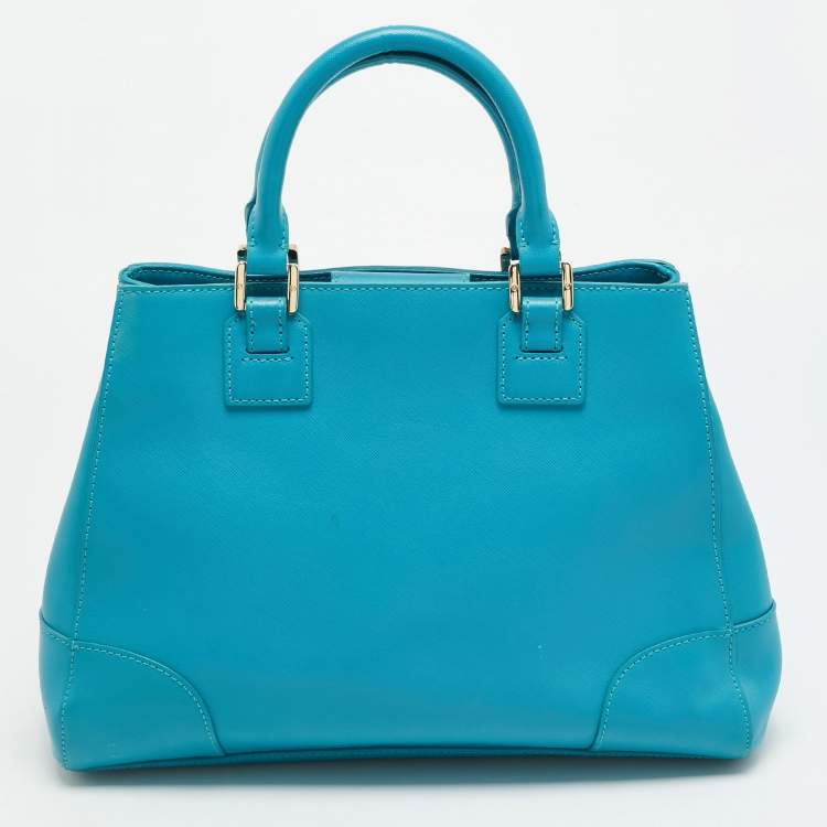 مملوكة مسبقًا Tory Burch Robinson Snap Light Blue Leather Tote