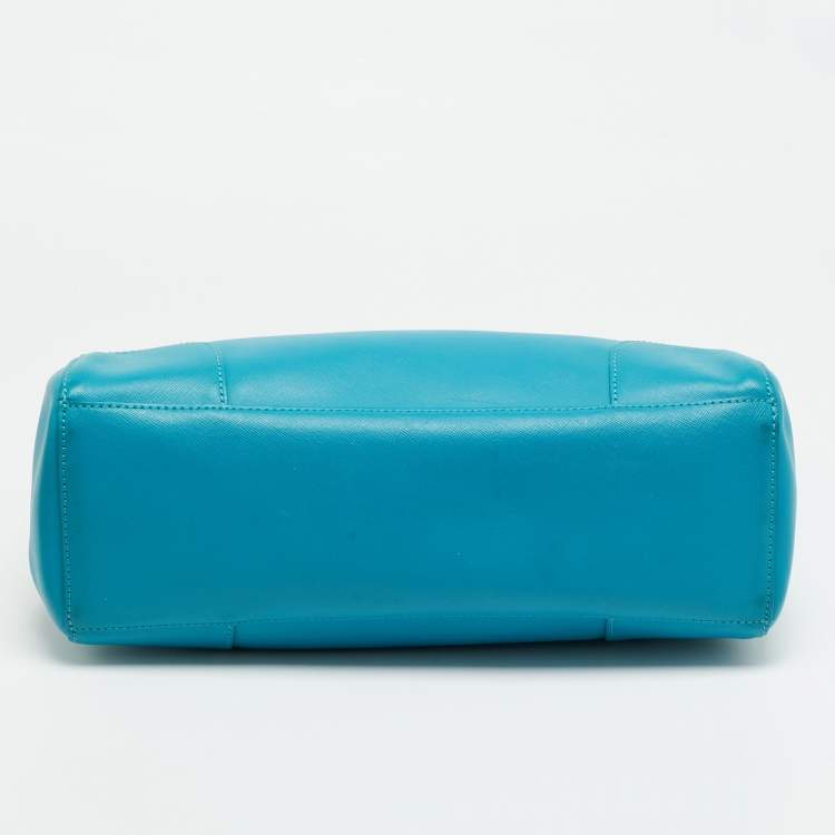 مملوكة مسبقًا Tory Burch Robinson Snap Light Blue Leather Tote