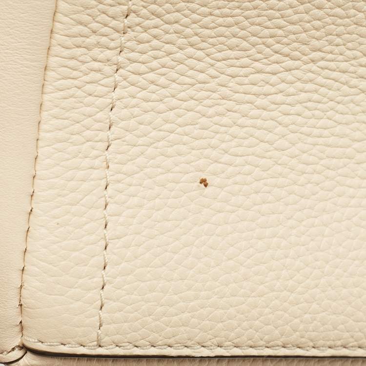 Pre Owned Tory Burch Mcgraw Dragonfly Beige Leather Drawstring Tote