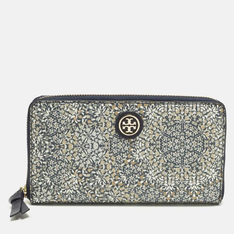 Pre Owned Tory Burch Kerrington Kaleidoscope Multicolor Coated Canvas Continental Wallet