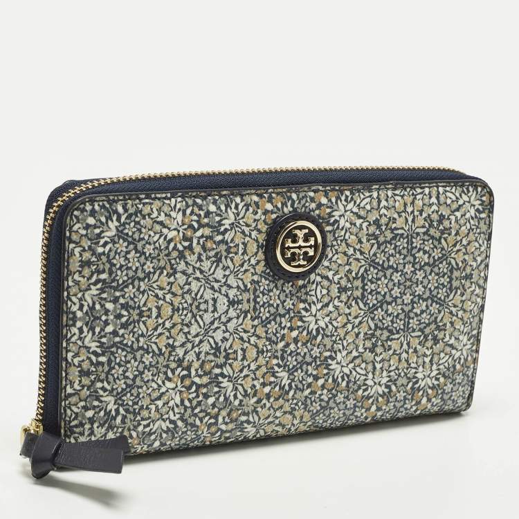 Pre Owned Tory Burch Kerrington Kaleidoscope Multicolor Coated Canvas Continental Wallet