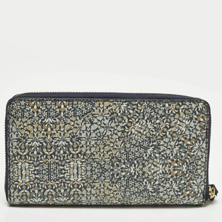 Pre Owned Tory Burch Kerrington Kaleidoscope Multicolor Coated Canvas Continental Wallet