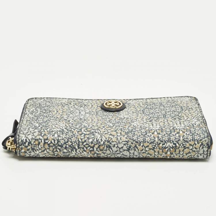 Pre Owned Tory Burch Kerrington Kaleidoscope Multicolor Coated Canvas Continental Wallet