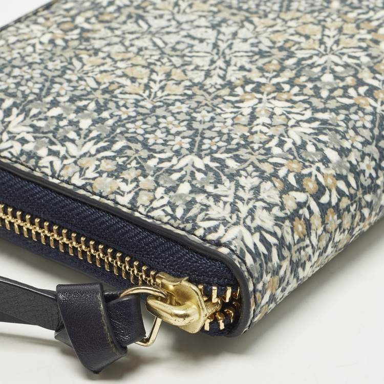 Pre Owned Tory Burch Kerrington Kaleidoscope Multicolor Coated Canvas Continental Wallet