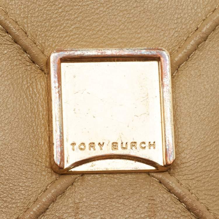 مملوكة مسبقًا Tory Burch Fleming Beige Quilted Leather Shoulder Bag