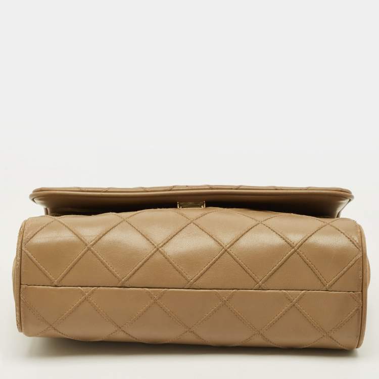 مملوكة مسبقًا Tory Burch Fleming Beige Quilted Leather Shoulder Bag