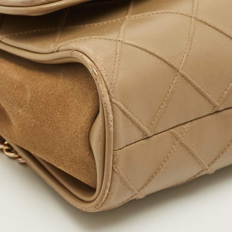 مملوكة مسبقًا Tory Burch Fleming Beige Quilted Leather Shoulder Bag