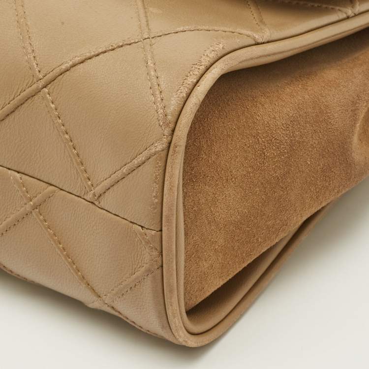 مملوكة مسبقًا Tory Burch Fleming Beige Quilted Leather Shoulder Bag