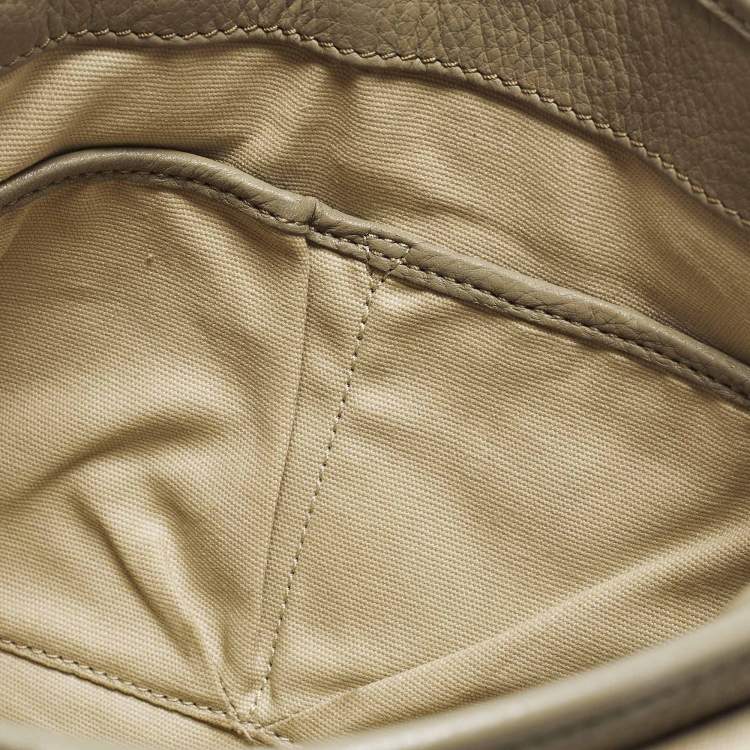 Pre Owned Tory Burch Amanda Beige Leather Flap Shoulder Bag