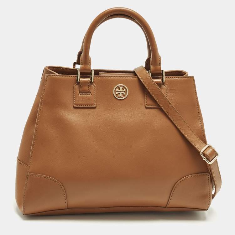 Pre Owned Tory Burch Robinson Brown Leather Tote