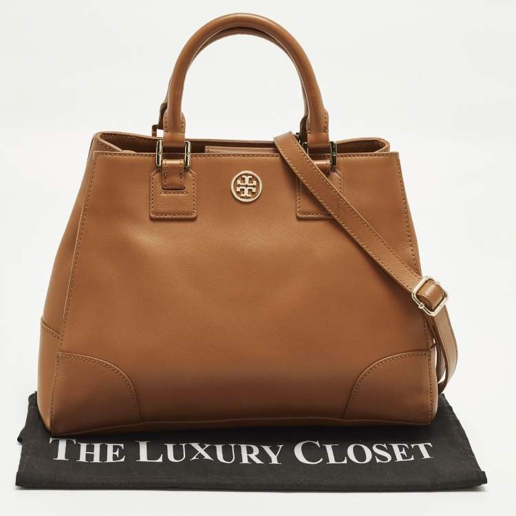Pre Owned Tory Burch Robinson Brown Leather Tote
