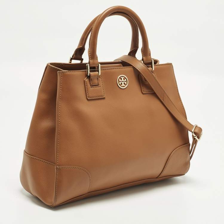Pre Owned Tory Burch Robinson Brown Leather Tote