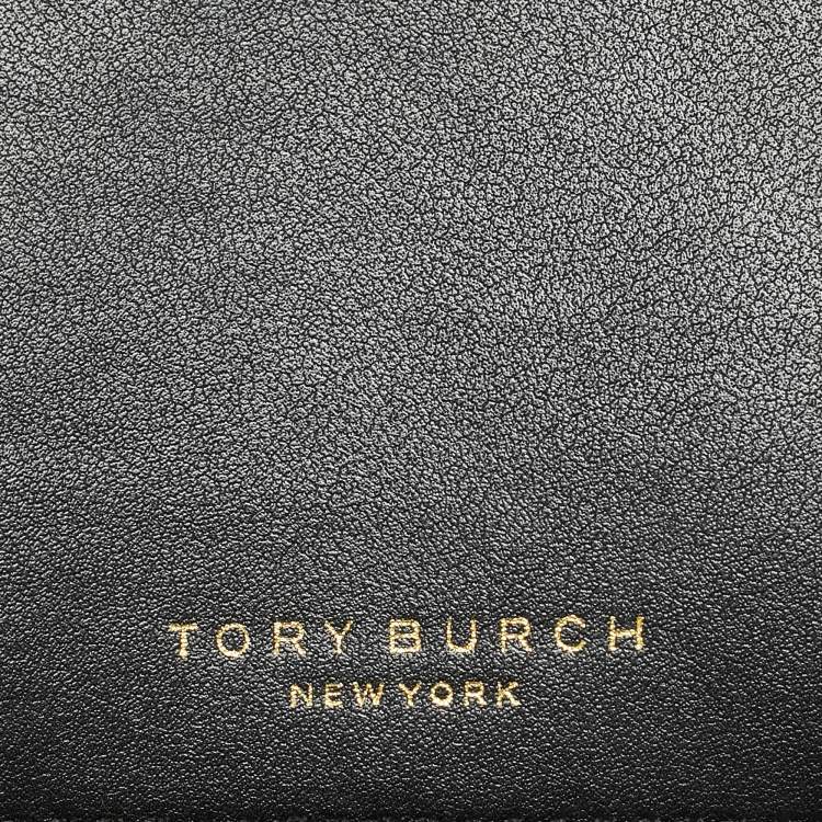 Pre Owned Tory Burch Block T Black Leather Shoulder Bag