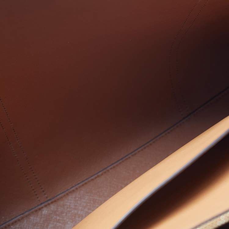 Pre Owned Tory Burch Triple Compartment Perry Large Black Leather Tote