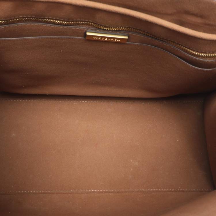 Pre Owned Tory Burch Monogram T Embossed Black/Off White Leather Contrast Tote