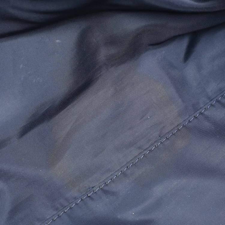 Pre Owned Tory Burch Ella Large Navy Blue Leather and Nylon Shopper Tote