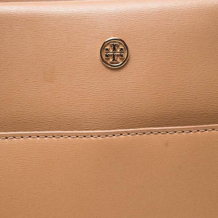 Pre Owned Tory Burch Brown Leather Large Parker Tote