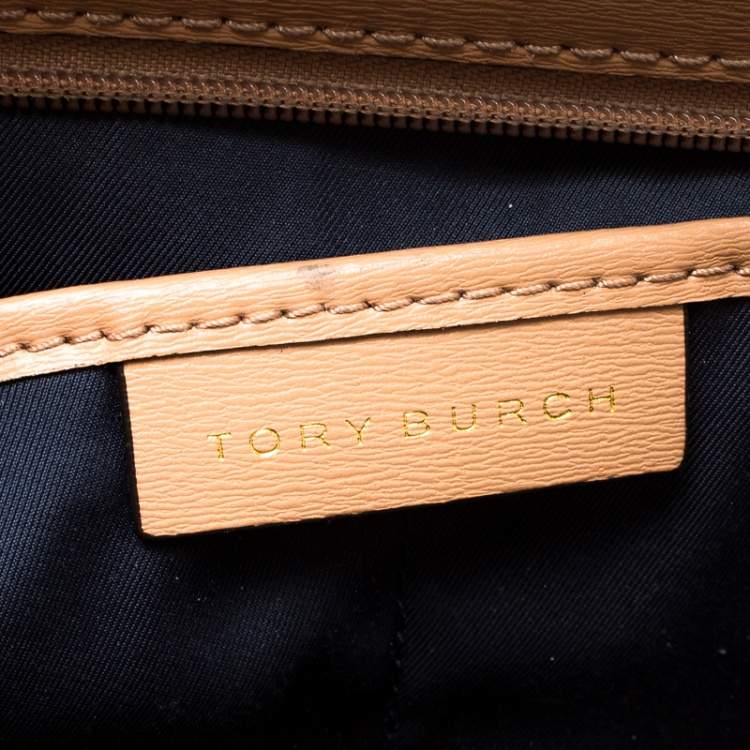 Pre Owned Tory Burch Brown Leather Large Parker Tote