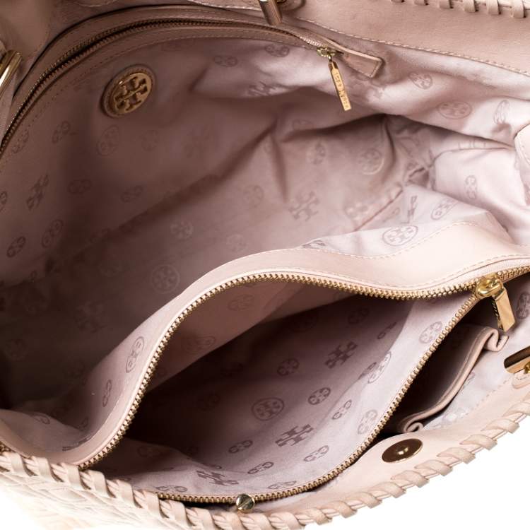 Pre Owned Tory Burch Beige Quilted Leather Marion Tote