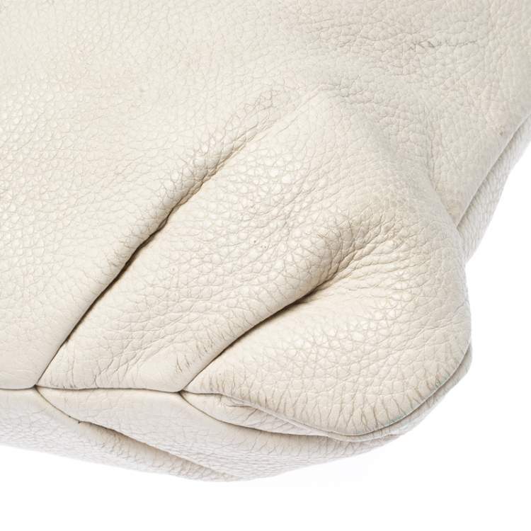 Pre Owned Tory Burch Cream Leather Crossbody Bag