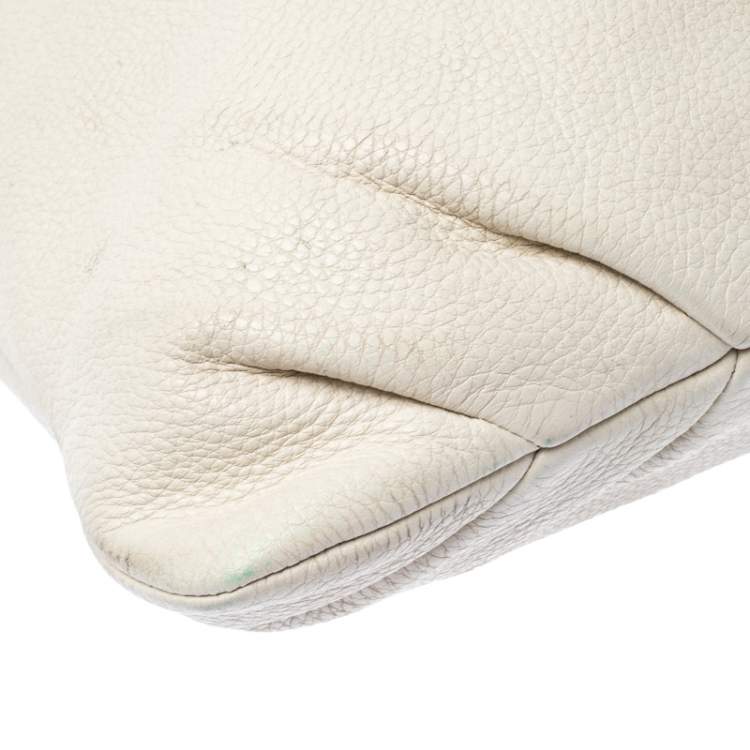 Pre Owned Tory Burch Cream Leather Crossbody Bag