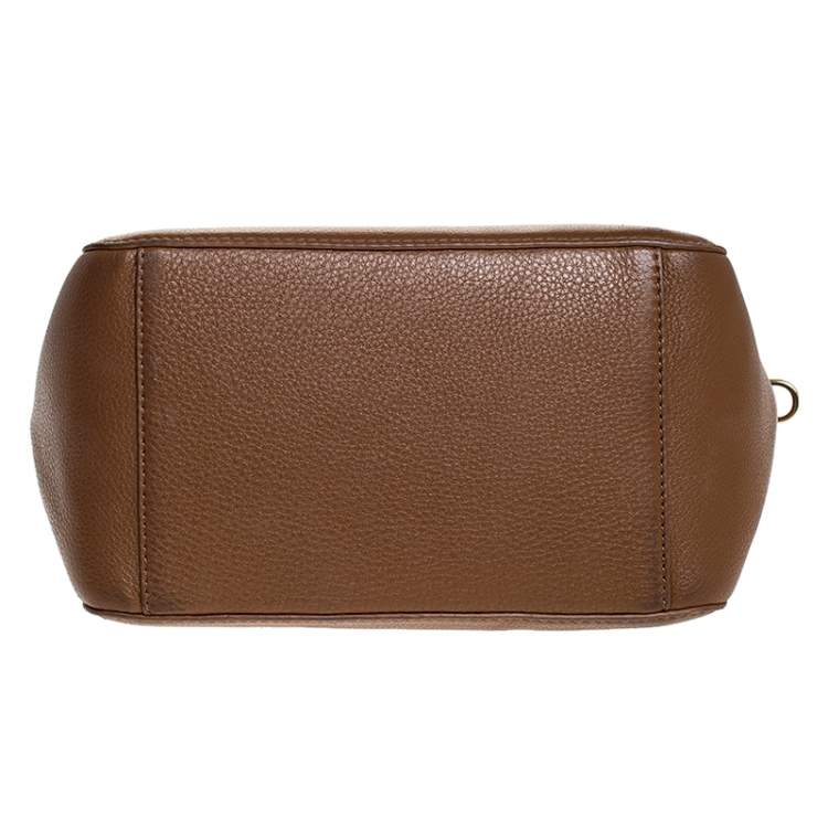 Pre Owned Tory Burch Brown Leather Double Zip Tote