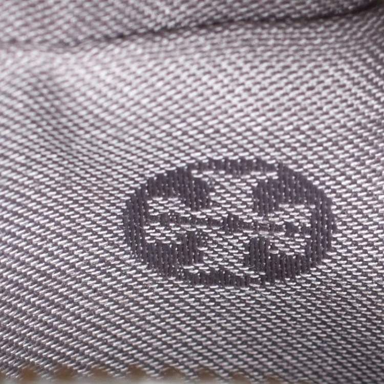 Pre Owned Tory Burch Metallic Grey Leather Micro Satchel