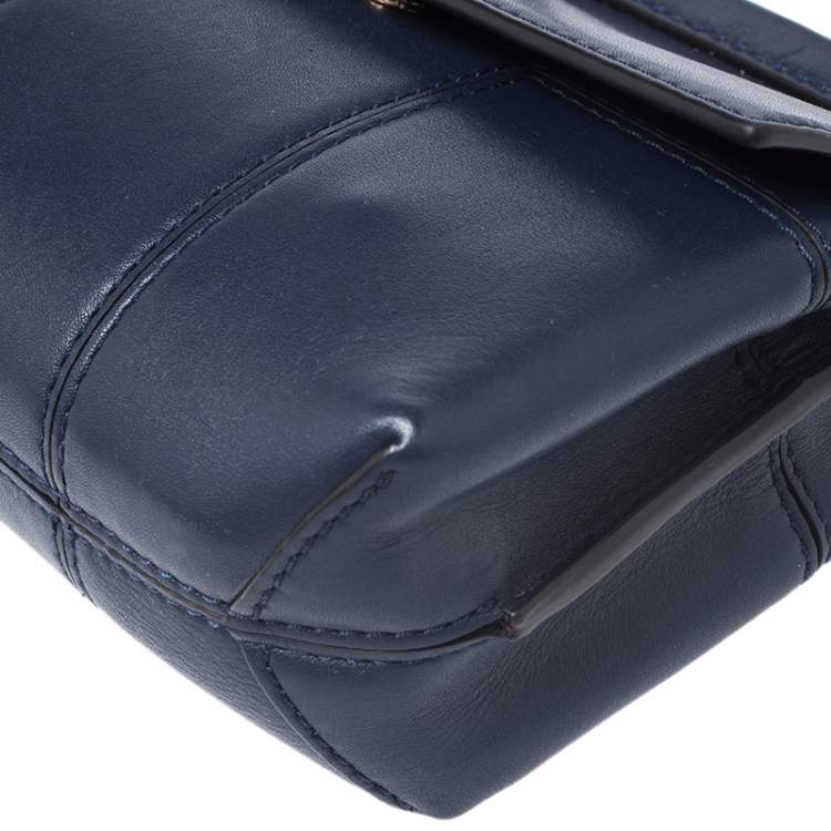 Pre Owned Tory Burch Blue Leather Crossbody Bag