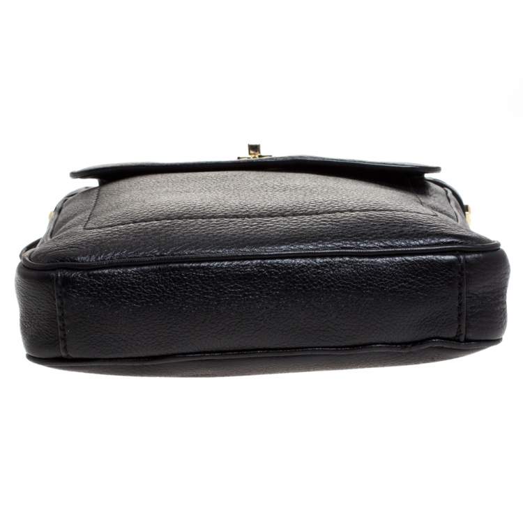Pre Owned Tory Burch Black Leather Messenger Bag