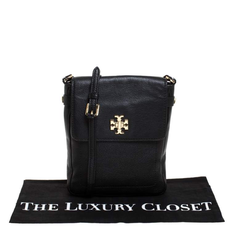 Pre Owned Tory Burch Black Leather Messenger Bag