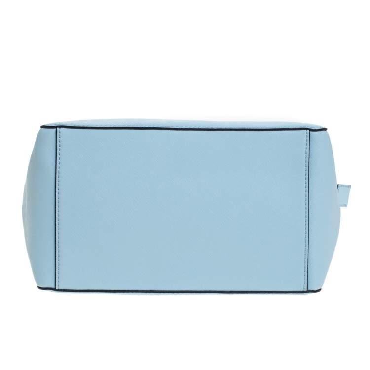 Pre Owned Tory Burch Light Blue Leather Robinson East West Satchel