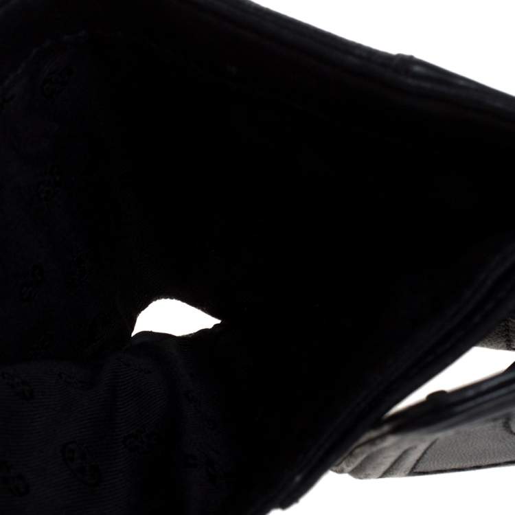 Pre Owned Tory Burch Black Leather Fleming Trifold Wallet