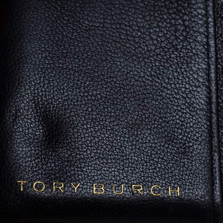 Pre Owned Tory Burch Black Leather Fleming Trifold Wallet