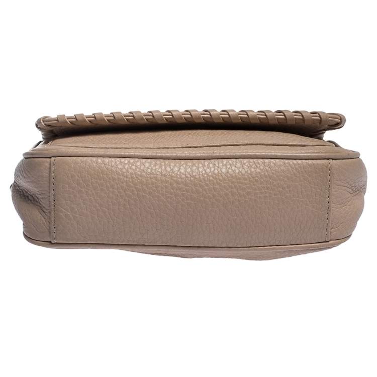 Pre Owned Tory Burch Light Pink Leather Mini Marion Crossbody Bag