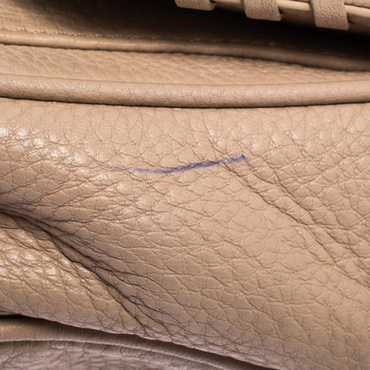 Pre Owned Tory Burch Light Pink Leather Mini Marion Crossbody Bag