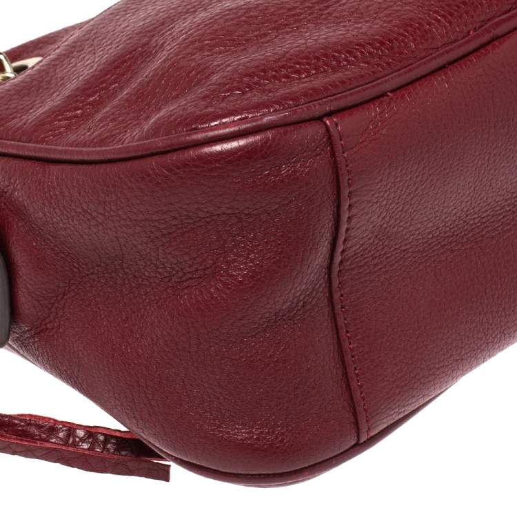 Pre Owned Tory Burch Red Leather Camera Shoulder Bag