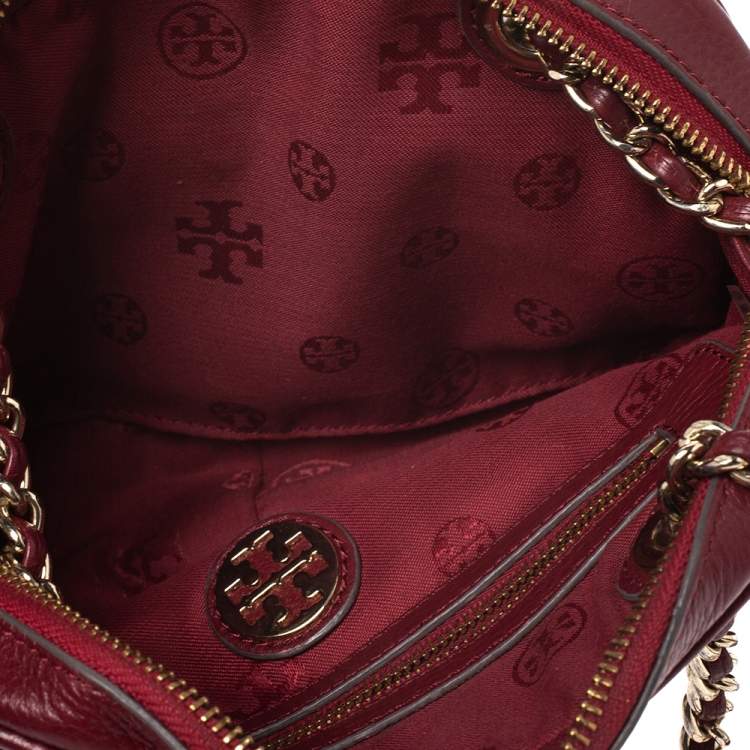 Pre Owned Tory Burch Red Leather Camera Shoulder Bag