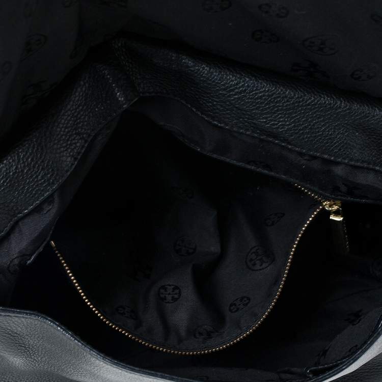 Pre Owned Tory Burch Black Leather  Chelsea Flap Shoulder Bag