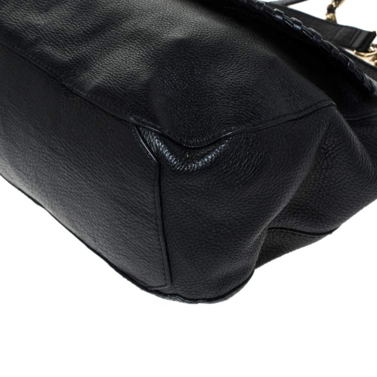 Pre Owned Tory Burch Black Leather  Chelsea Flap Shoulder Bag