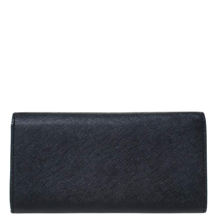 Pre Owned Tory Burch Black Leather Continental Wallet 