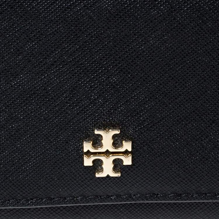 Pre Owned Tory Burch Black Leather Continental Wallet 