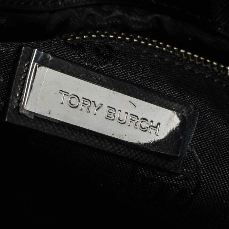 Pre Owned Tory Burch Black Leather Envelope Crossbody Bag