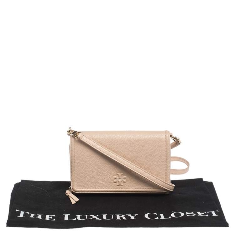 Pre Owned Tory Burch Blush Pink Leather Robinson Clutch Bag