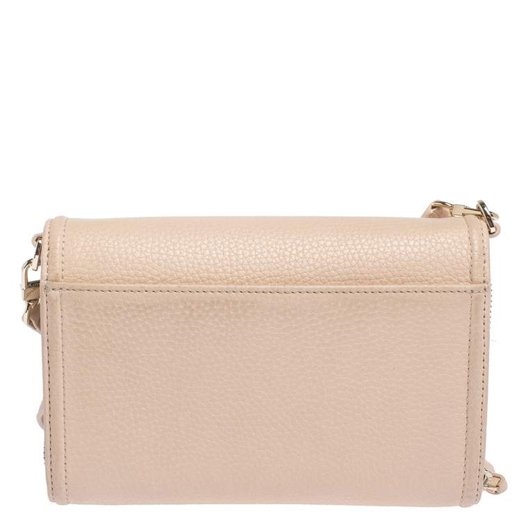 Pre Owned Tory Burch Blush Pink Leather Robinson Clutch Bag