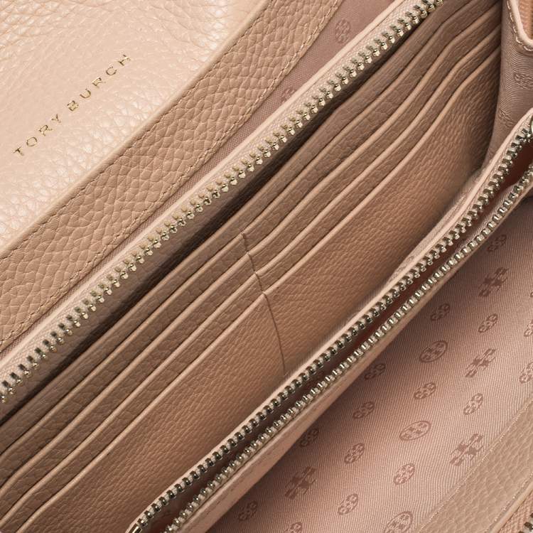 Pre Owned Tory Burch Blush Pink Leather Robinson Clutch Bag