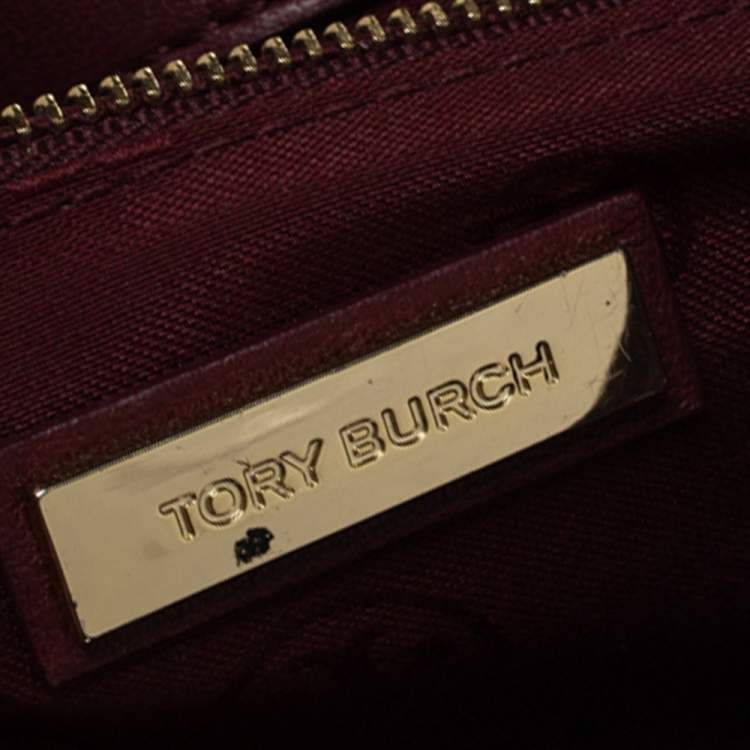 Pre Owned Tory Burch Red Tweed and Leather Fleming Chain Shoulder Bag