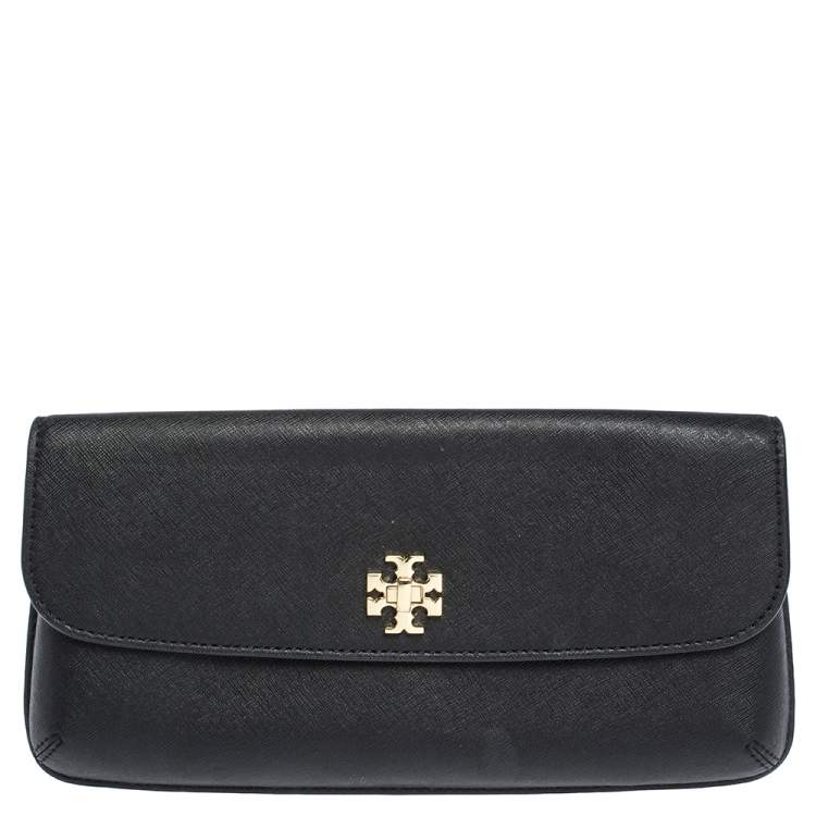 Pre Owned Tory Burch Black Leather Diana Clutch