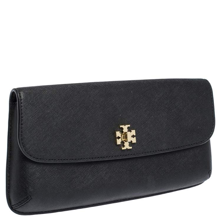 Pre Owned Tory Burch Black Leather Diana Clutch