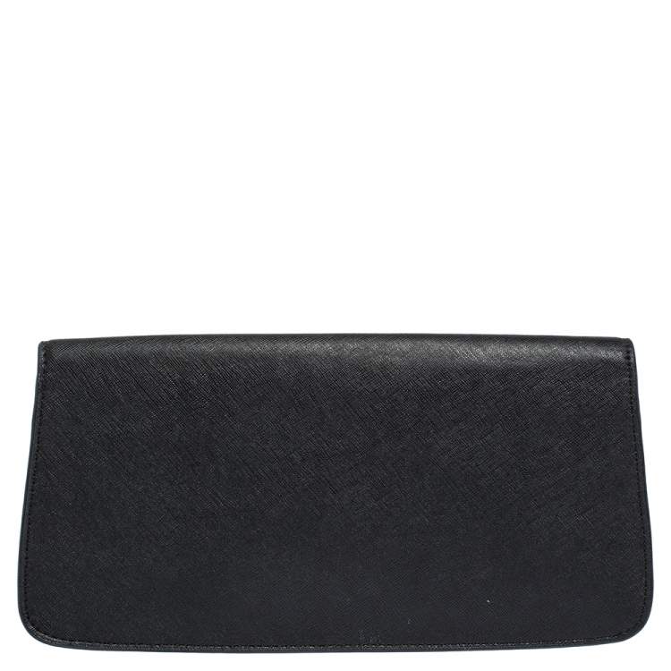 Pre Owned Tory Burch Black Leather Diana Clutch